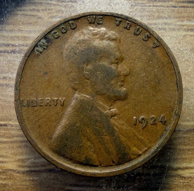 1924-P Lincoln Wheat Cent - Actual Coin Shown - & Tracking INV#2 1924-P Lincoln Wheat Cent - Actual Coin Shown - & Tracking INV#2