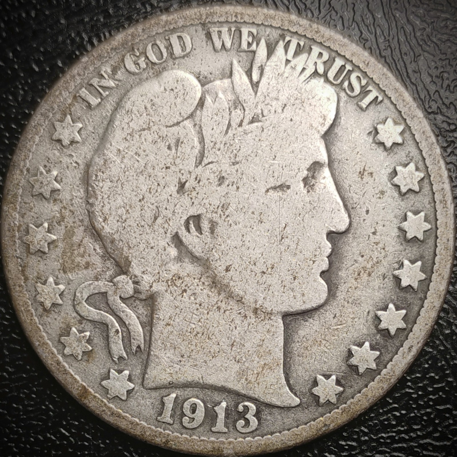 1913 S Barber Half Dollar - VG - 90% Silver 50C 1913 S Barber Half Dollar - VG - 90% Silver 50C