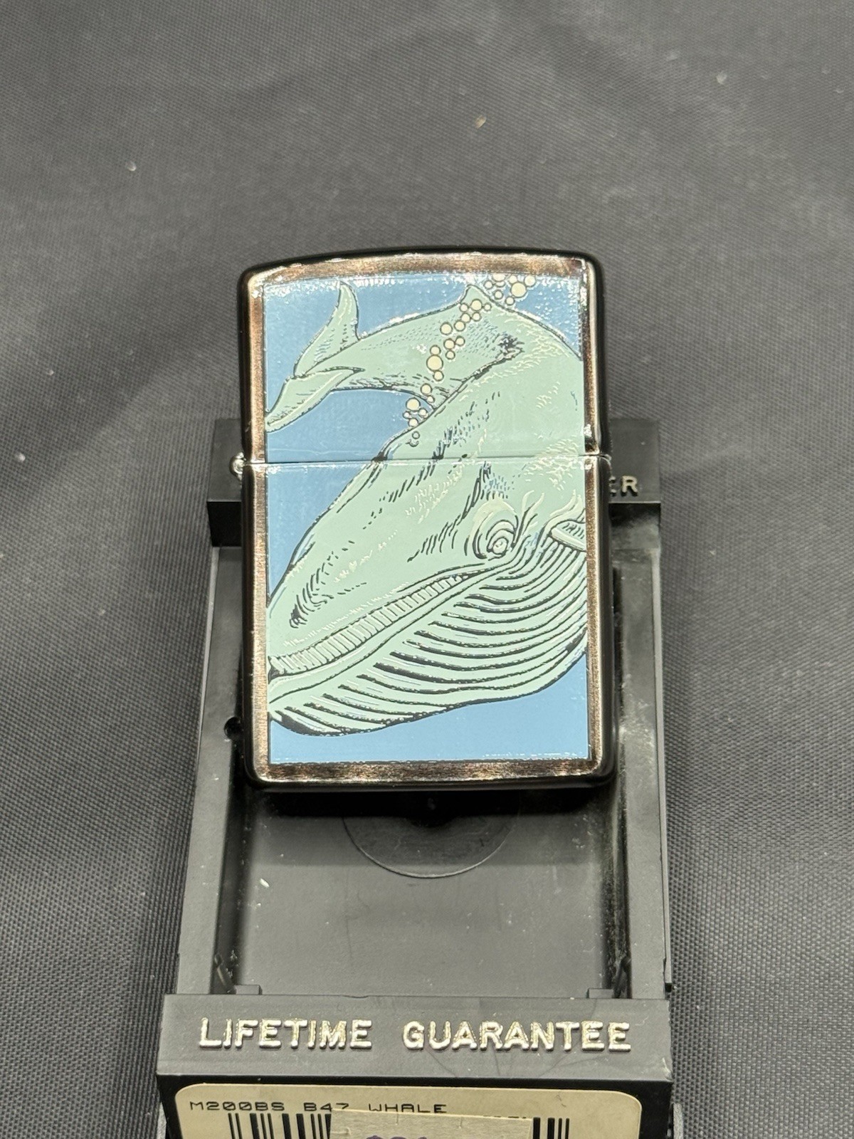 Rare Vintage Zippo – Barrett Smythe Humpback Whale – HP Chrome – VIII (1992)