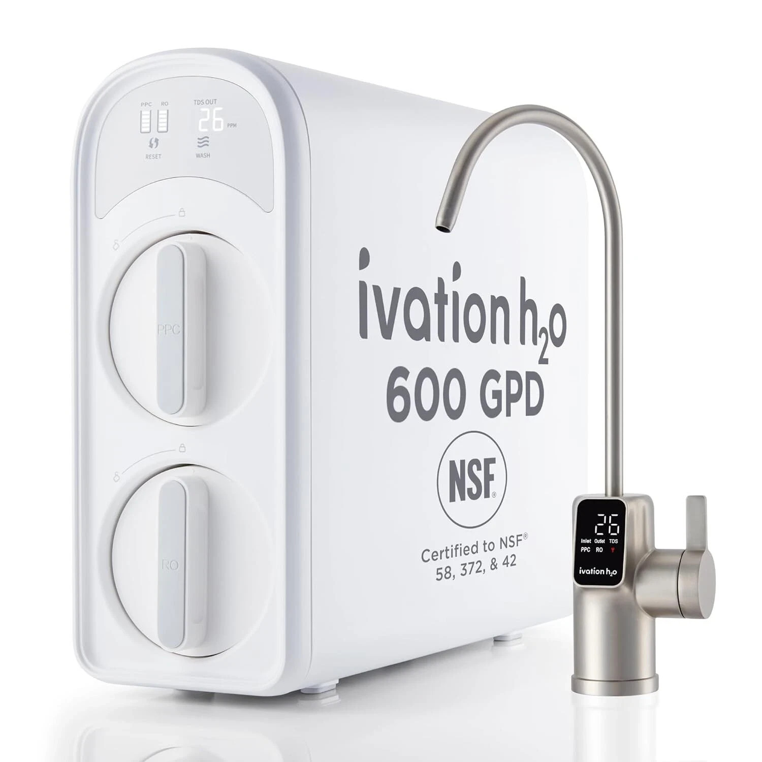 Ivation H2O 600 GPD Reverse Osmosis Under Sink Tankless Water Purifier Ivation H2O 600 GPD Reverse Osmosis Under Sink Tankless Water Purifier