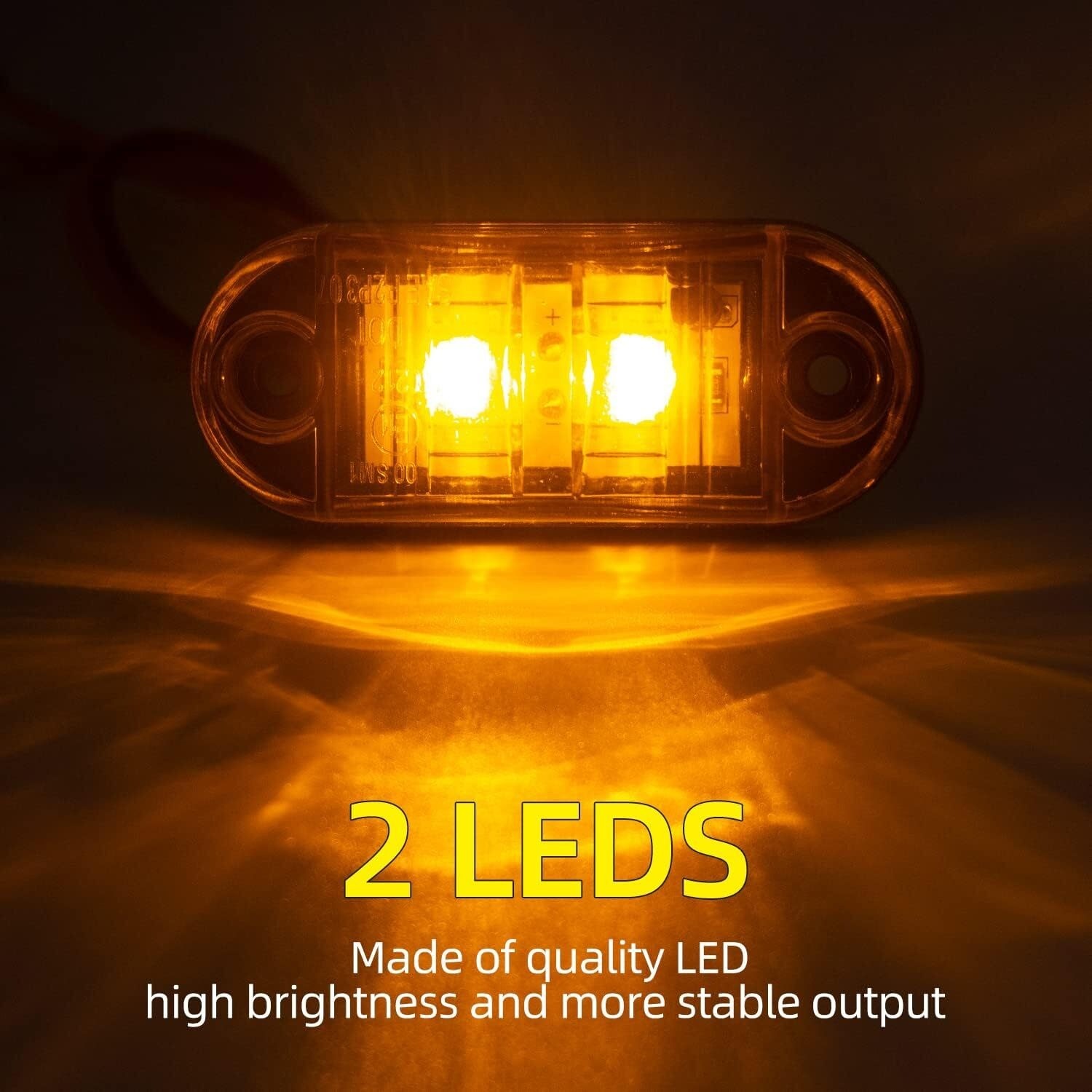 10-20Pcs Amber / Red Marker Lights LED Truck Trailer Oval Clearance Side Lamp