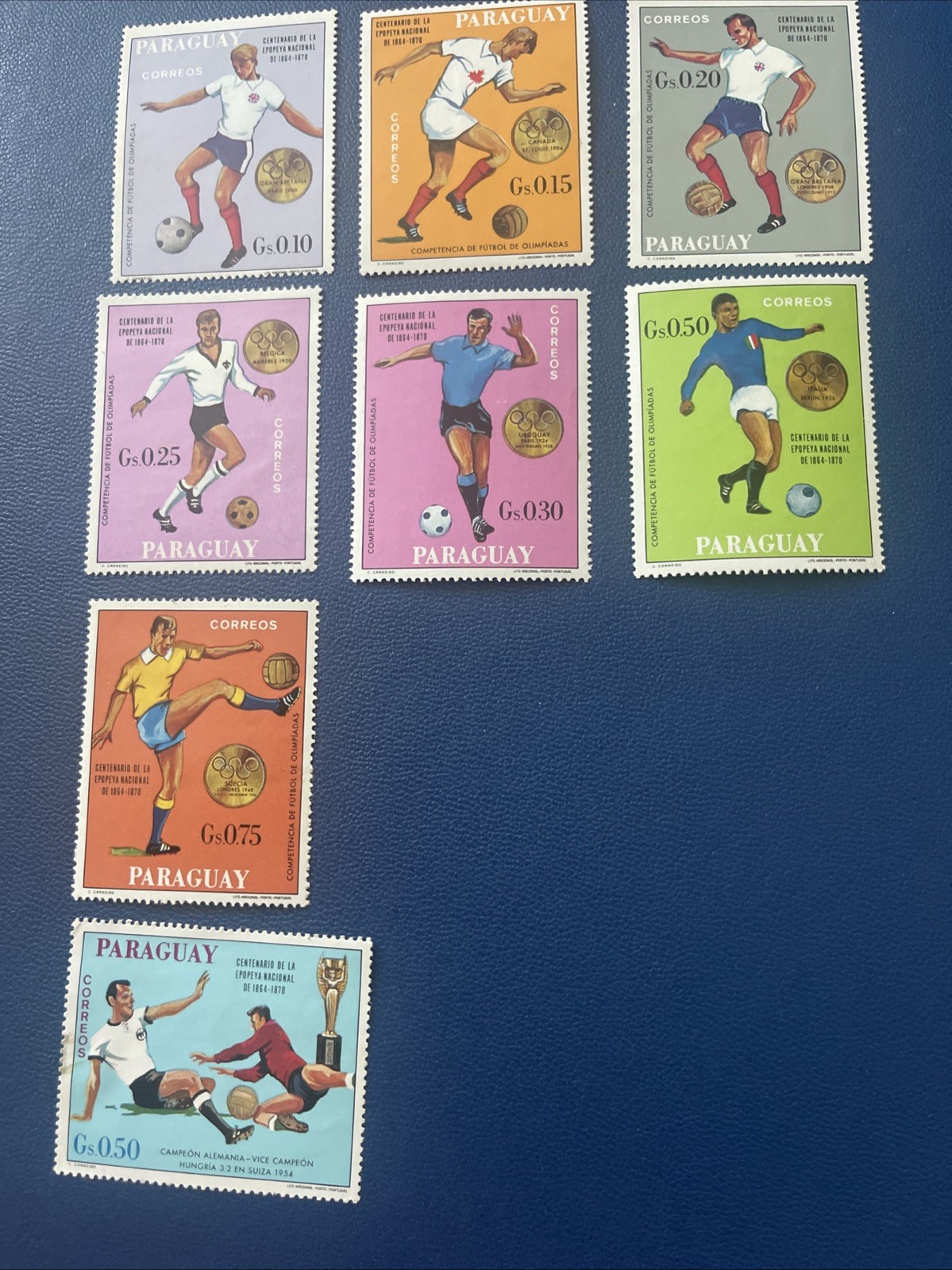 PARAGUAY , 1969, SOCCER , 8 MNH STAMPS, XF Condition, See Photos PARAGUAY , 1969, SOCCER , 8 MNH STAMPS, XF Condition, See Photos