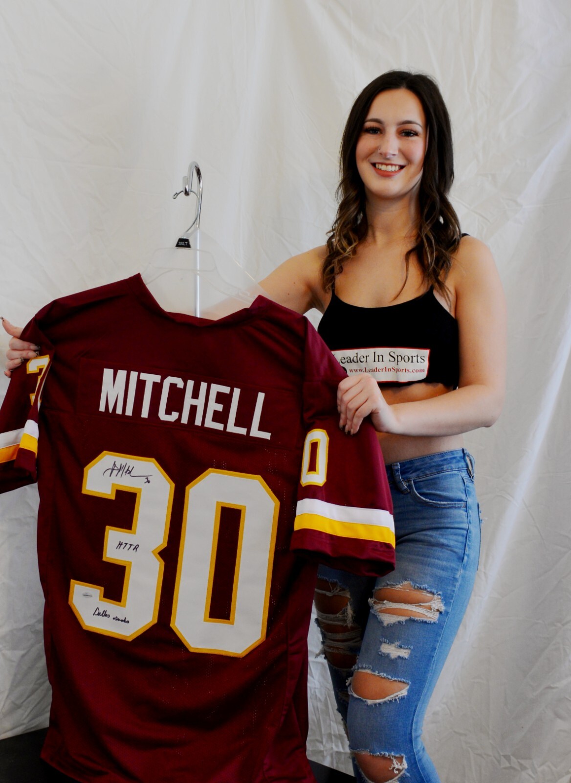 Brian Mitchell Signed Maroon Jersey w \