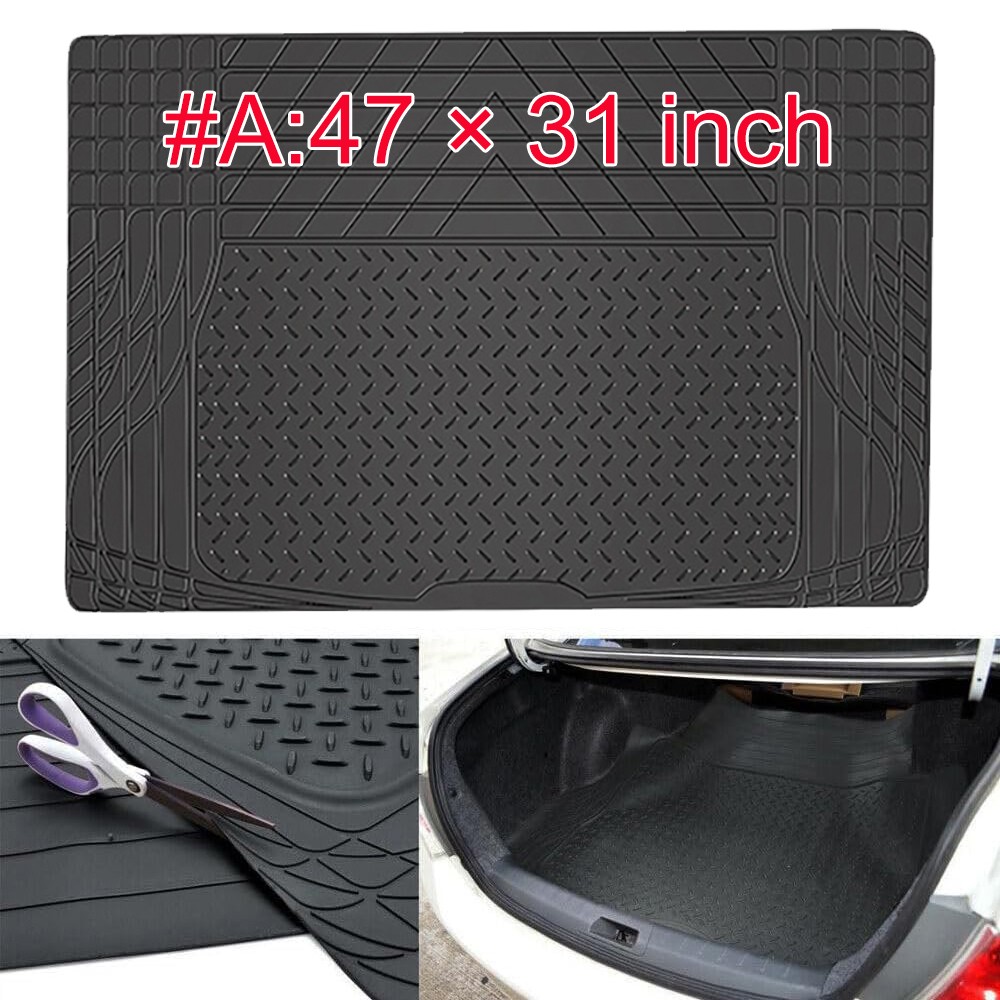 Heavy Duty Rubber Cargo Mat Liner All-Weather Trim-to-Fit Non-Slip Waterproof Heavy Duty Rubber Cargo Mat Liner All-Weather Trim-to-Fit Non-Slip Waterproof