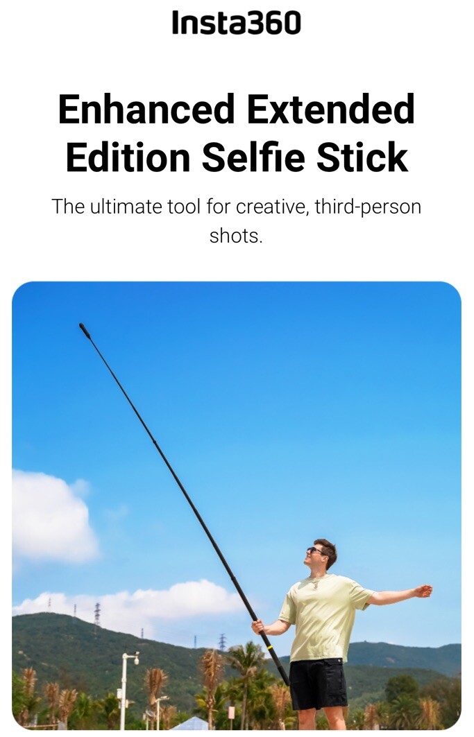 Original Insta360 Enhanced Extended Edition Selfie Stick 9.8ft- Durable Original Insta360 Enhanced Extended Edition Selfie Stick 9.8ft- Durable