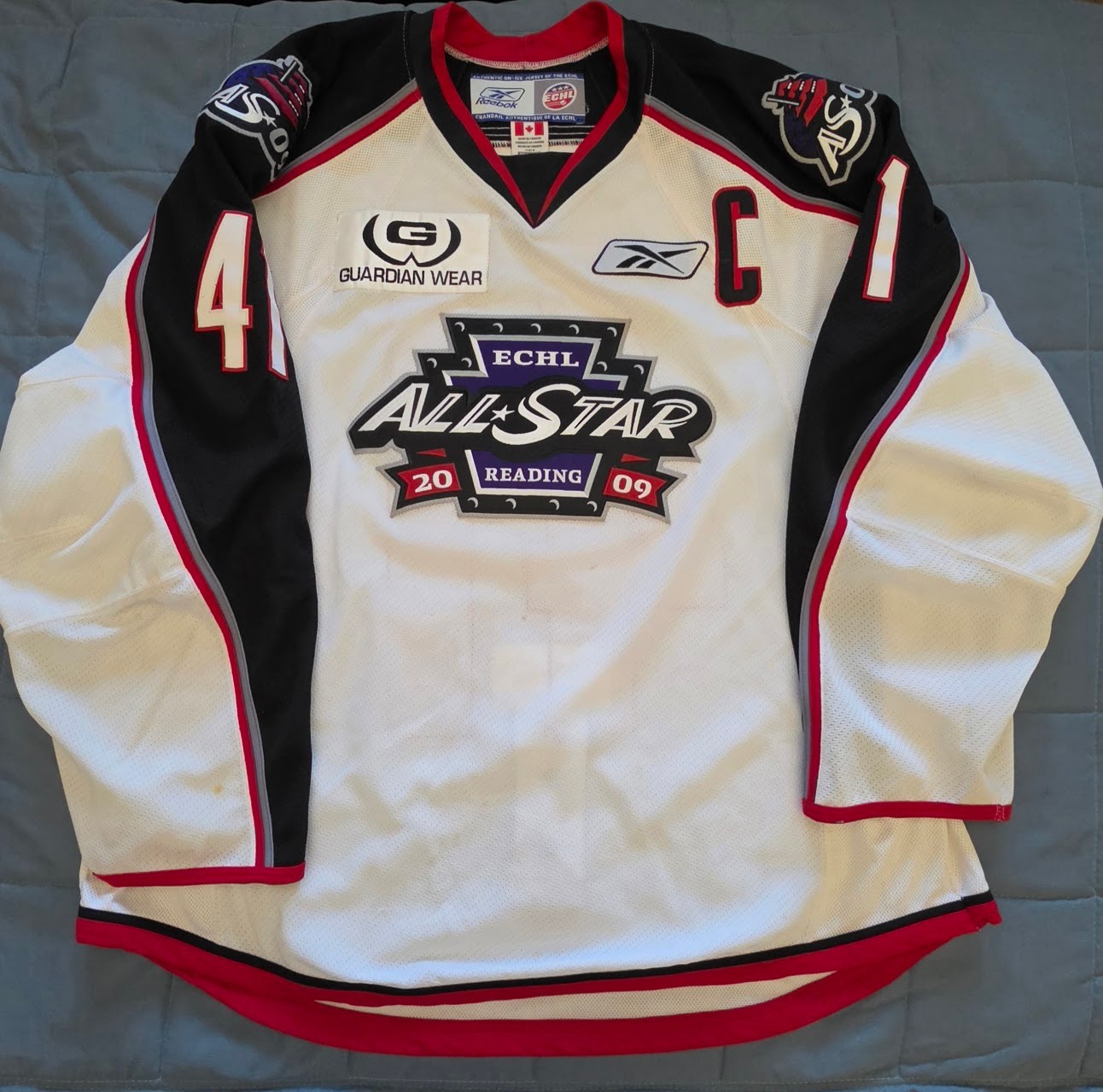 ECHL All-Star 2009 Matt Shasby Captain Game-Worn Hockey Jersey Size 58 ECHL All-Star 2009 Matt Shasby Captain Game-Worn Hockey Jersey Size 58