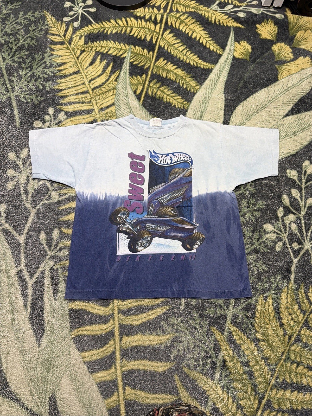 VTG 90s Youth M Hotwheels Mattel Sweet 16 Tie-Dye T-Shirt AOP RARE VTG 90s Youth M Hotwheels Mattel Sweet 16 Tie-Dye T-Shirt AOP RARE