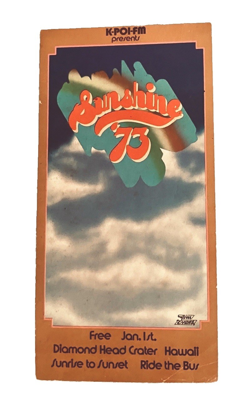 Rare Original Vintage 1973 Diamond Crater Head Sunshine Festival Flyer Jim Nans