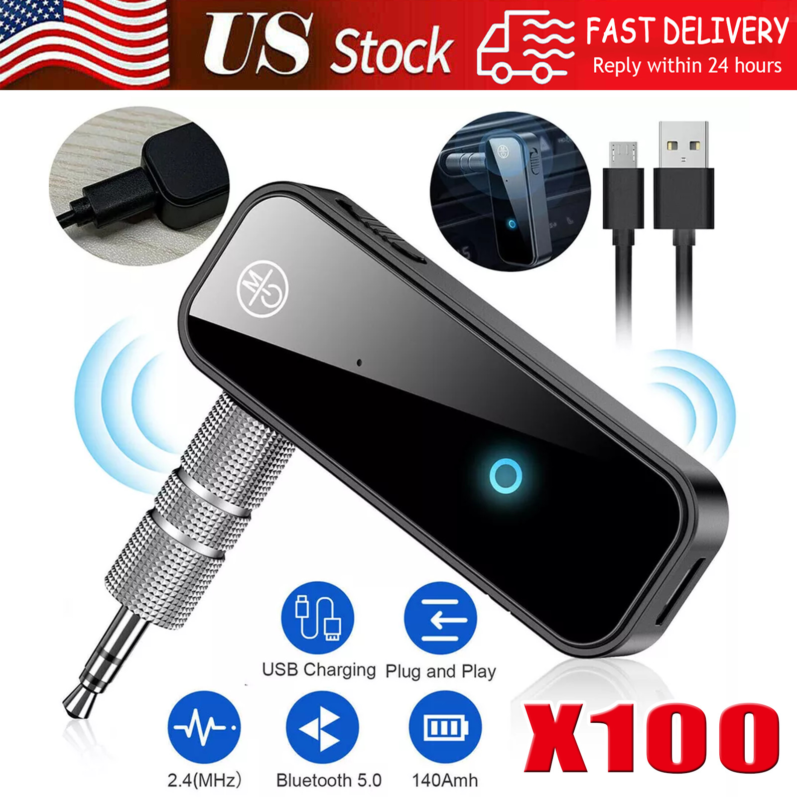 USB Wireless Bluetooth Transmitter Receiver for Car Music Audio Aux Adapter lot