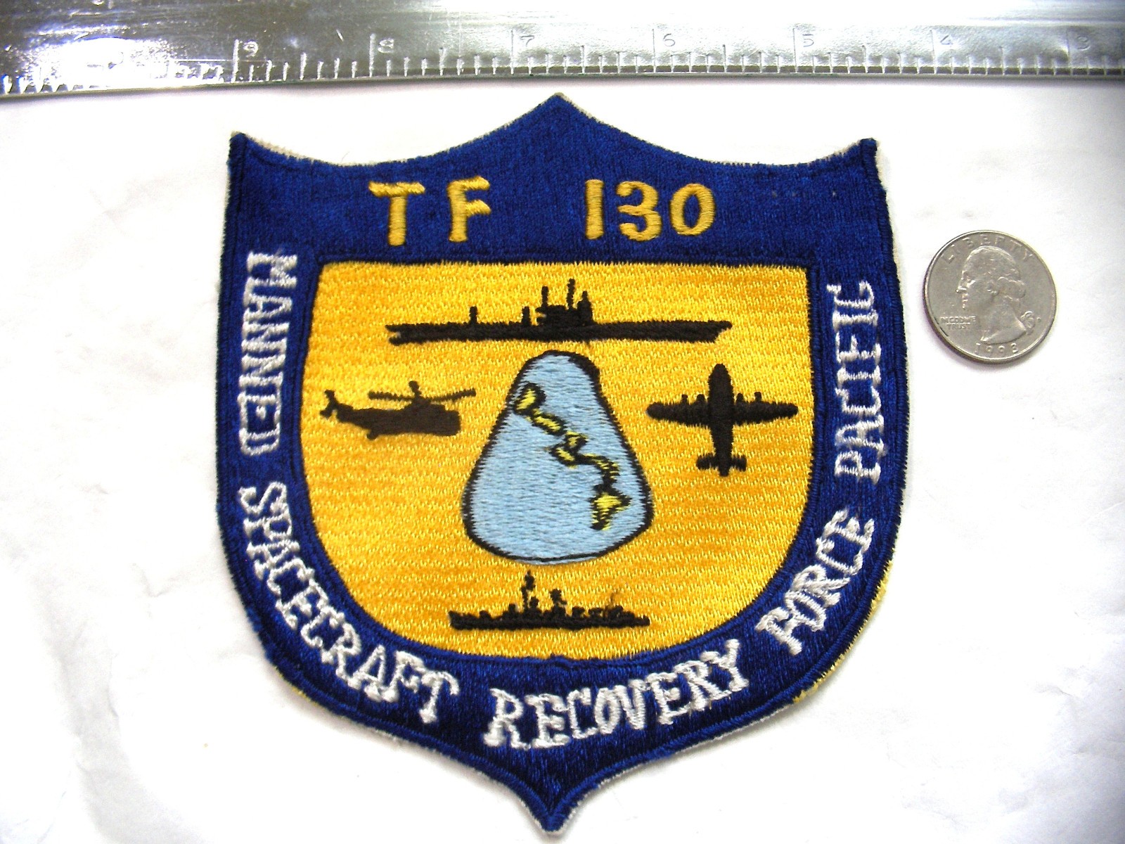 Vintage Manned Spacecraft Recovery Force Pacific TF-130 Patch NASA Japanese Vrsn