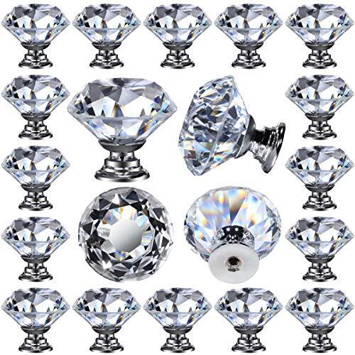 25 pcs Crystal Glass Knobs Drawer Pulls Kitchen Bathroom Cabinet Dresser 25 pcs Crystal Glass Knobs Drawer Pulls Kitchen Bathroom Cabinet Dresser