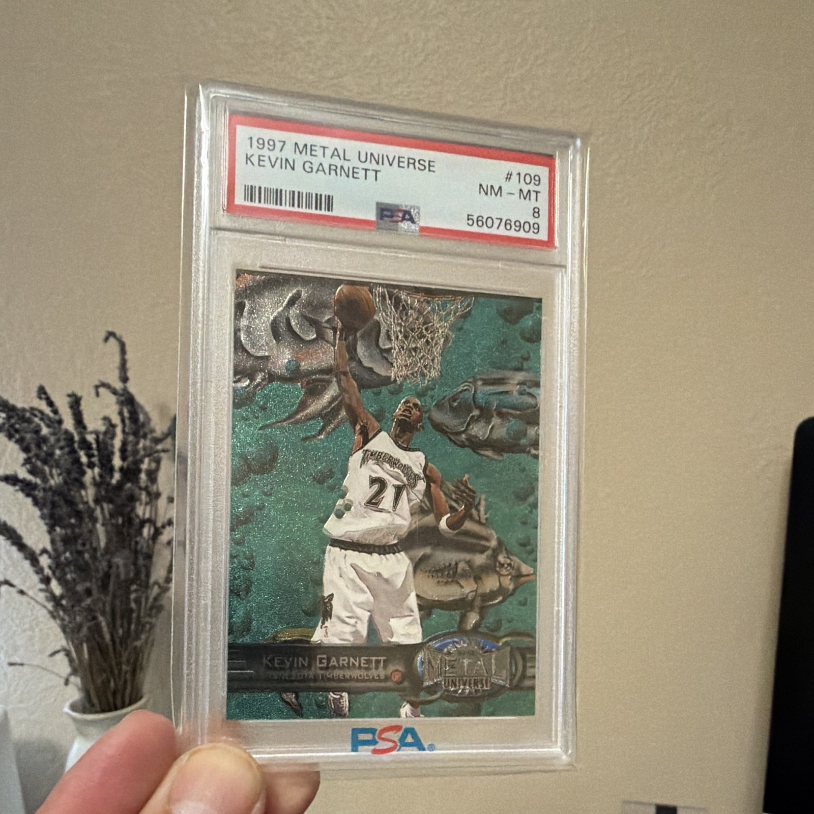 SkyBox 1997-98 Metal Universe Kevin Garnett #109 PSA 8 Timberwolves NBA SkyBox 1997-98 Metal Universe Kevin Garnett #109 PSA 8 Timberwolves NBA