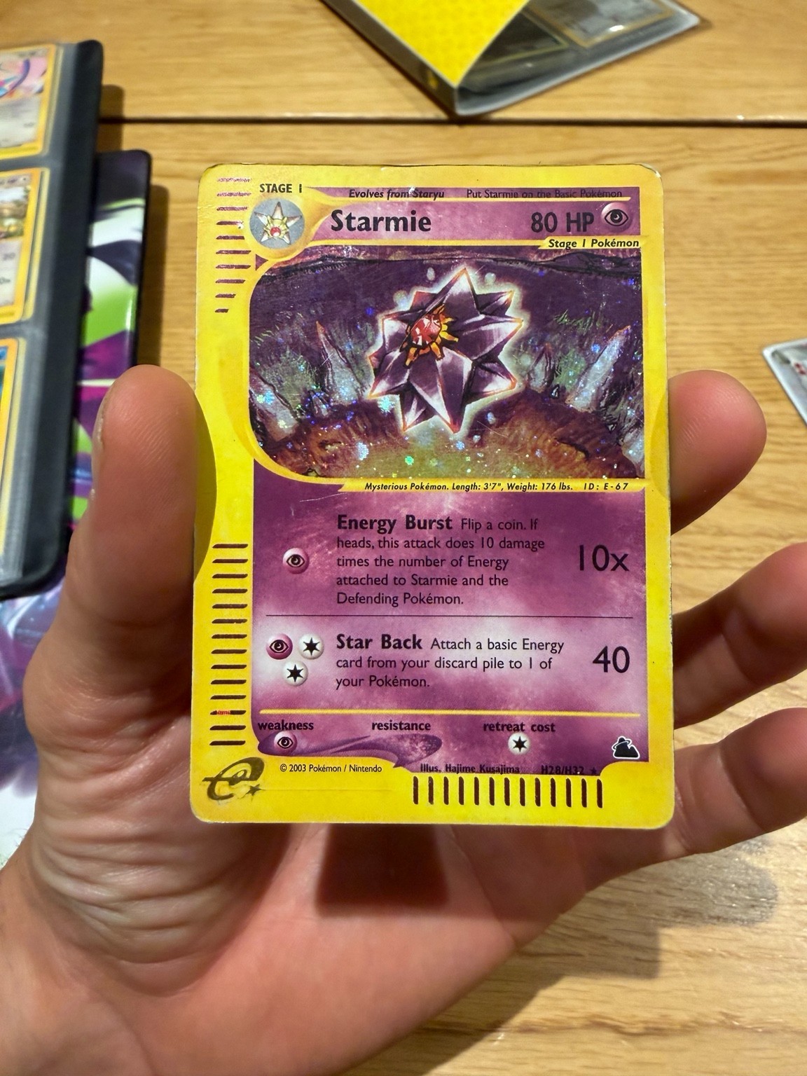 Pokémon Starmie Holo H28/H32 EX Ruby & Sapphire 2003 Vintage English Card Pokémon Starmie Holo H28/H32 EX Ruby & Sapphire 2003 Vintage English Card