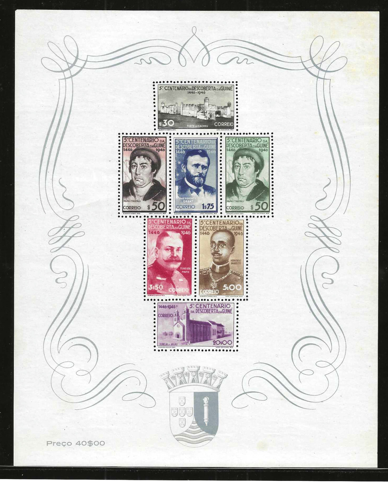 Portuguese Guinea 1946, #257a Mint/NH Souvenir Sheet \ Portuguese Guinea 1946, #257a Mint/NH Souvenir Sheet \