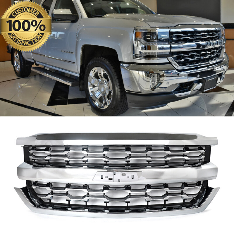 For Chevrolet Silverado 1500 LTZ 2016-2018 Chrome Front Bumper Grille Assembly