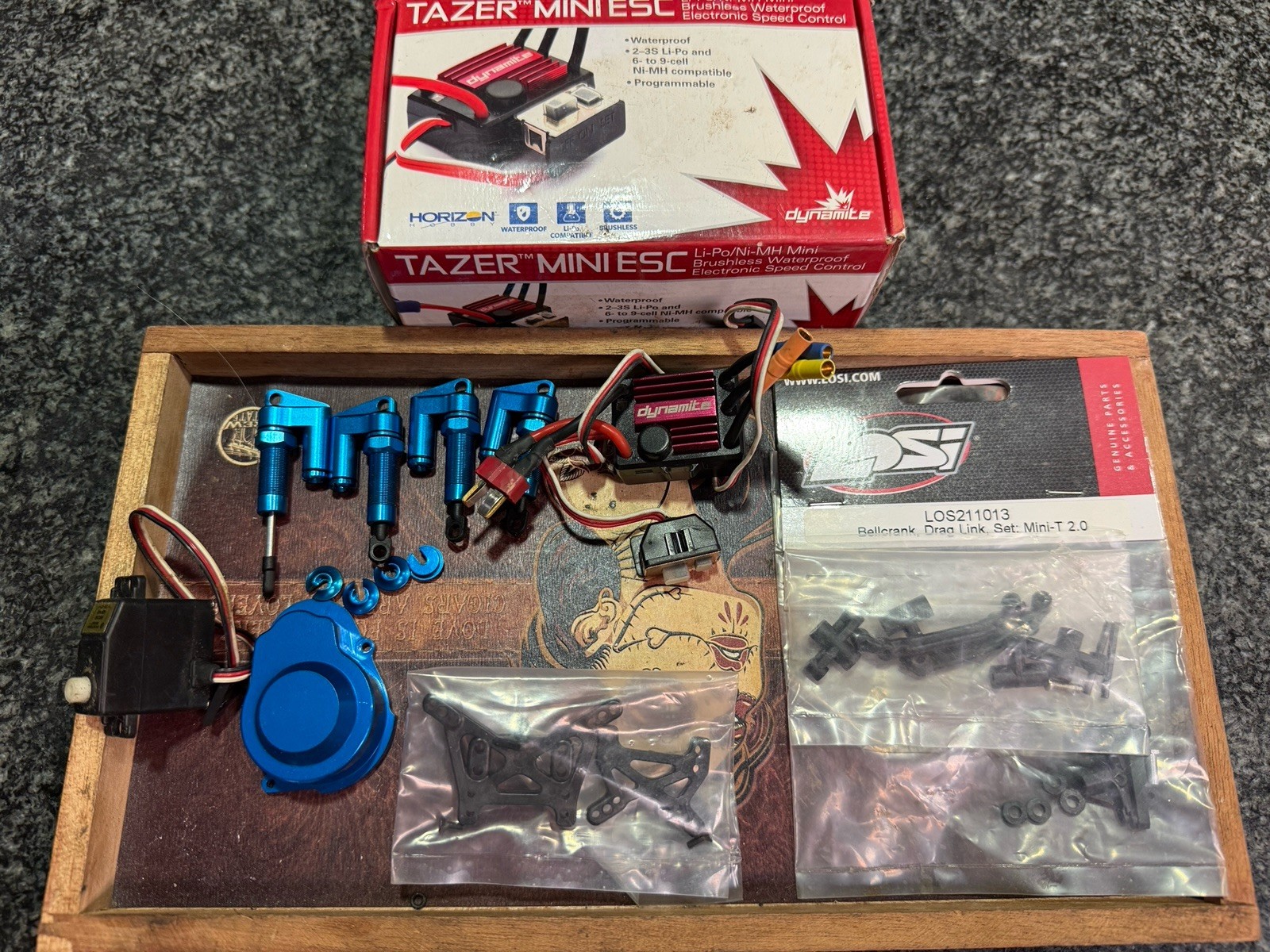 Dynamite Tazer Mini Brushless Esc, Mini Aluminum Threaded Shocks Parts Lot Dynamite Tazer Mini Brushless Esc, Mini Aluminum Threaded Shocks Parts Lot