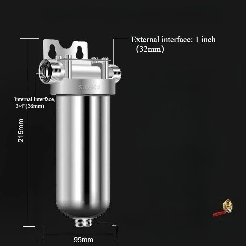 Whole House Water Filter for Household 304 Stainless Steel Backwashing Function