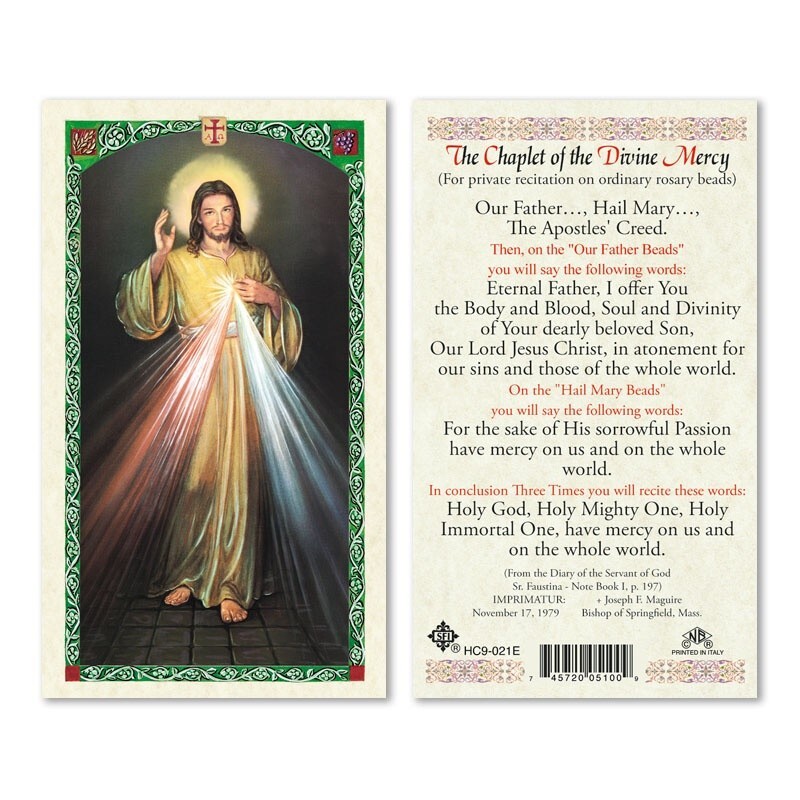 The Chaplet of the Divine Mercy Laminated Prayer card The Chaplet of the Divine Mercy Laminated Prayer card