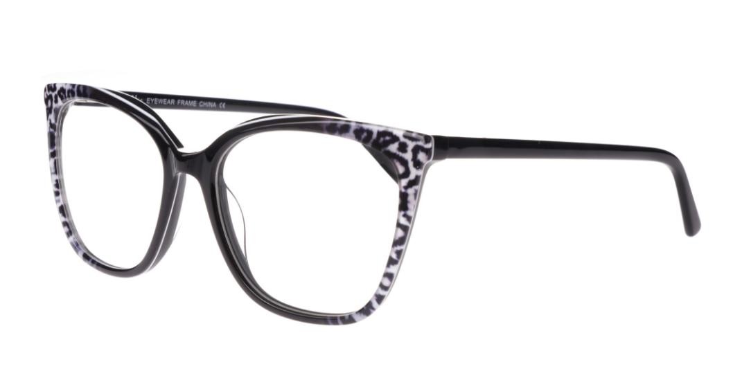 New Chic Eyewear Black & Leopard Print ZAYLA Eyeglasses 55/17/145