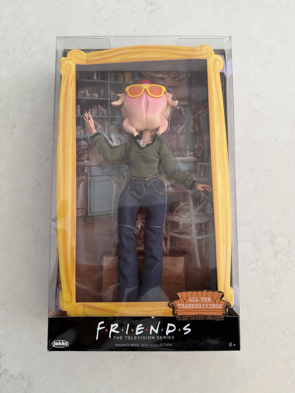 Jakks Pacific Friends Monica Geller Turkey Head Collector Fashion Doll IN HAND