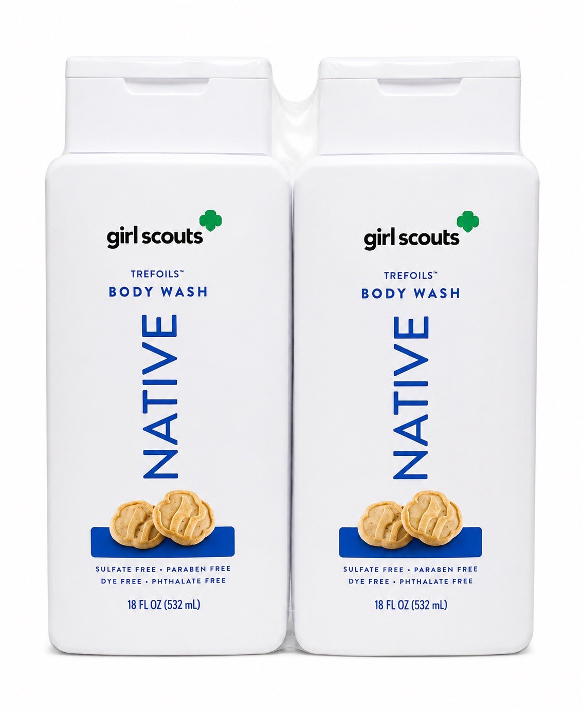 2 Pack Native Girl Scouts Trefoils Body Wash 18 fl oz Sulfate Free New Sealed 2 Pack Native Girl Scouts Trefoils Body Wash 18 fl oz Sulfate Free New Sealed