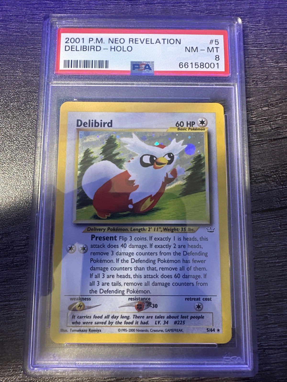 2001 P.M. Neo Revelation PSA 8 Delibird