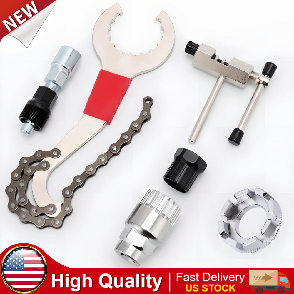 New 6pcs Bicycle Repair Tool Set Crank Chain Cutter Extractor Freewheel Puller