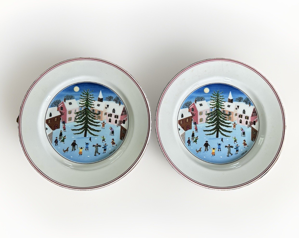 Villeroy & Boch Naif Christmas Salad Plates 8\ Villeroy & Boch Naif Christmas Salad Plates 8\
