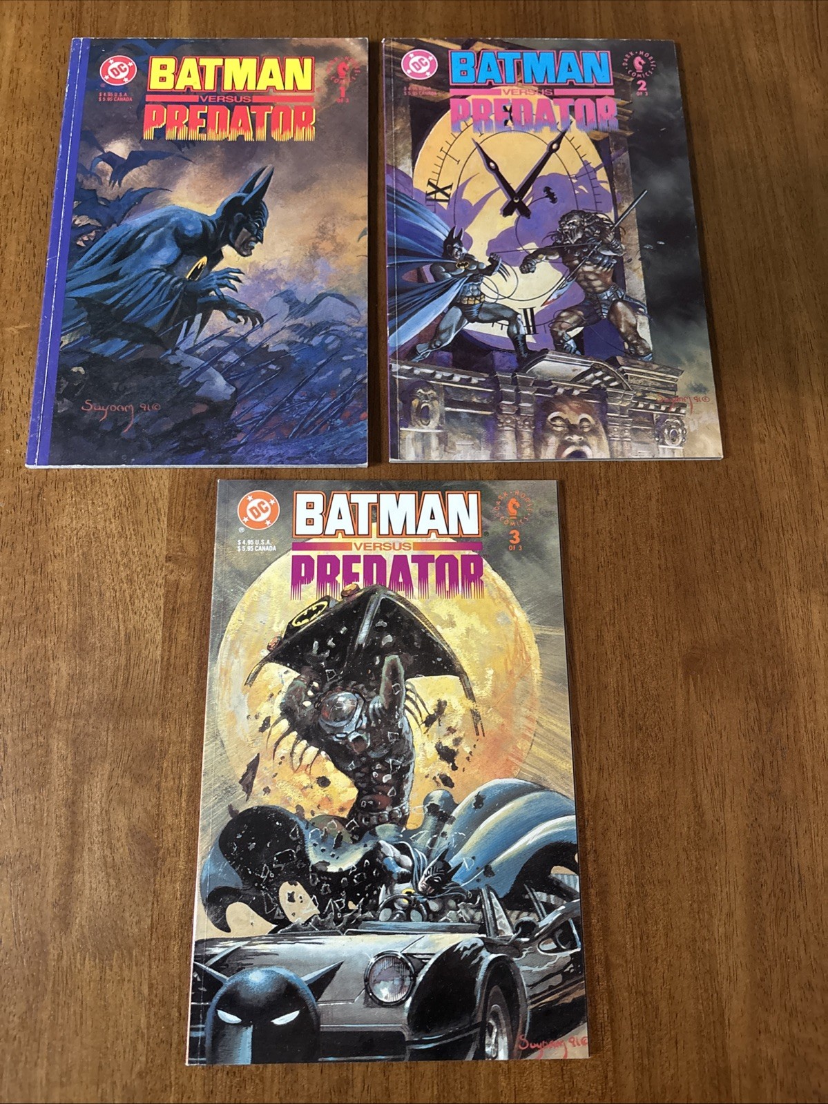 Batman versus Predator #1-3 Complete Set DC/Dark Horse Comics 1991 1st series