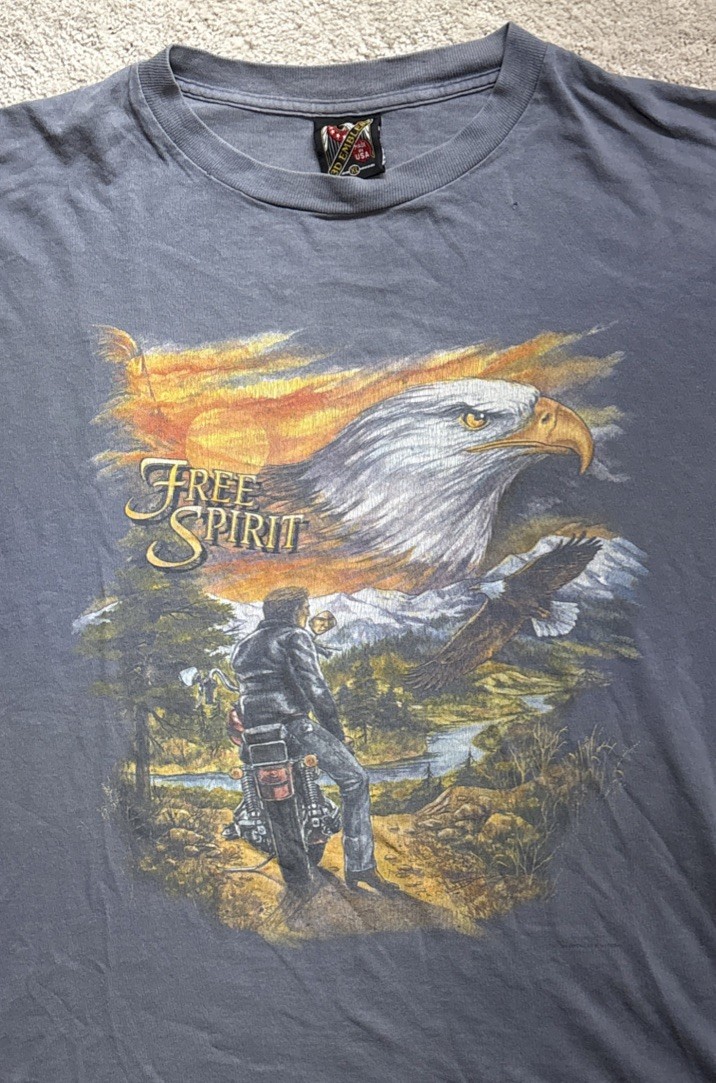1980’s Harley Davidson 3D Emblem Vtg Tshirt Faded Single Stitch USA Eagle Sz LG 1980’s Harley Davidson 3D Emblem Vtg Tshirt Faded Single Stitch USA Eagle Sz LG