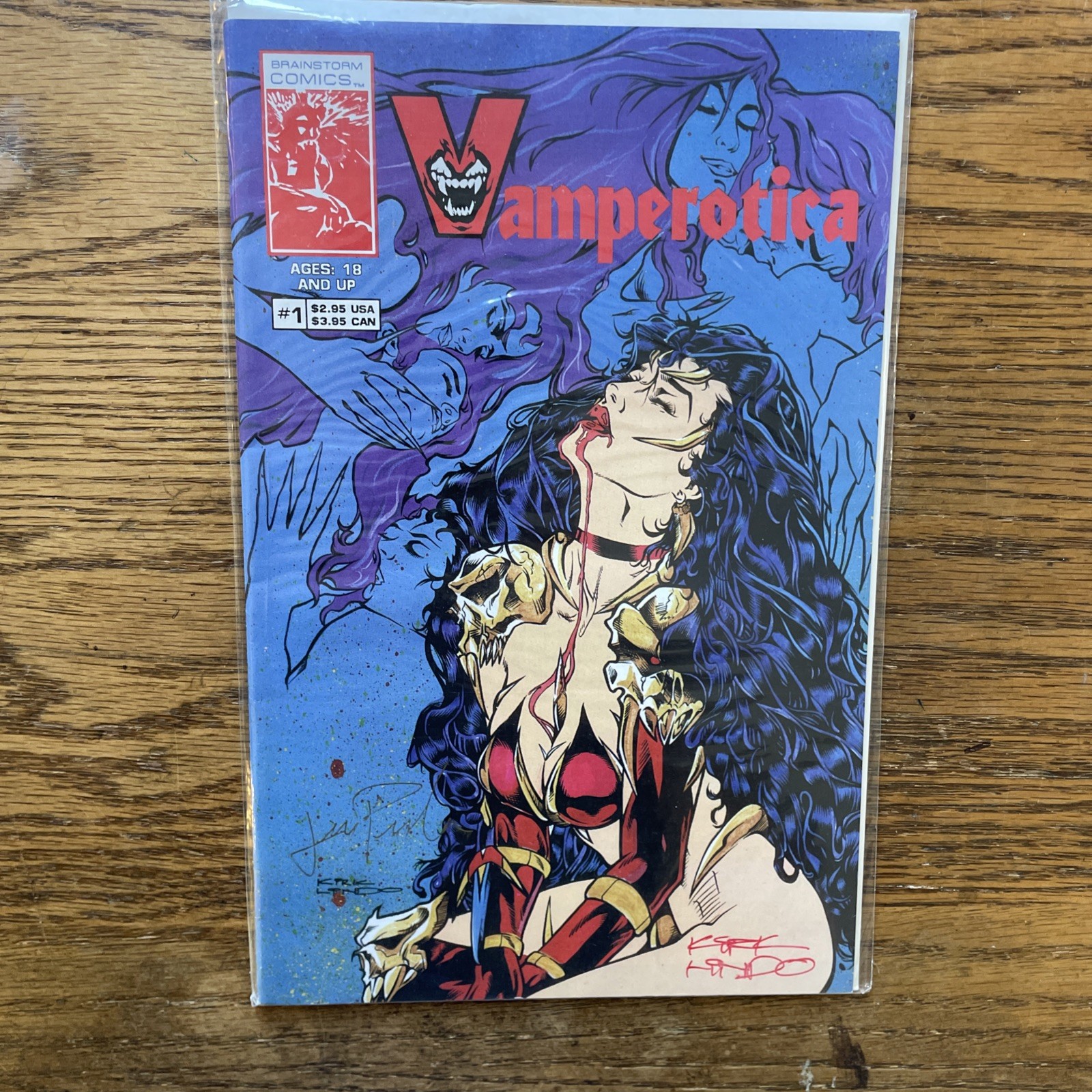 Vamperotica #1 (Brainstorm Comics 1994) Signed By Creator Kirk Lindo with coa Q Vamperotica #1 (Brainstorm Comics 1994) Signed By Creator Kirk Lindo with coa Q