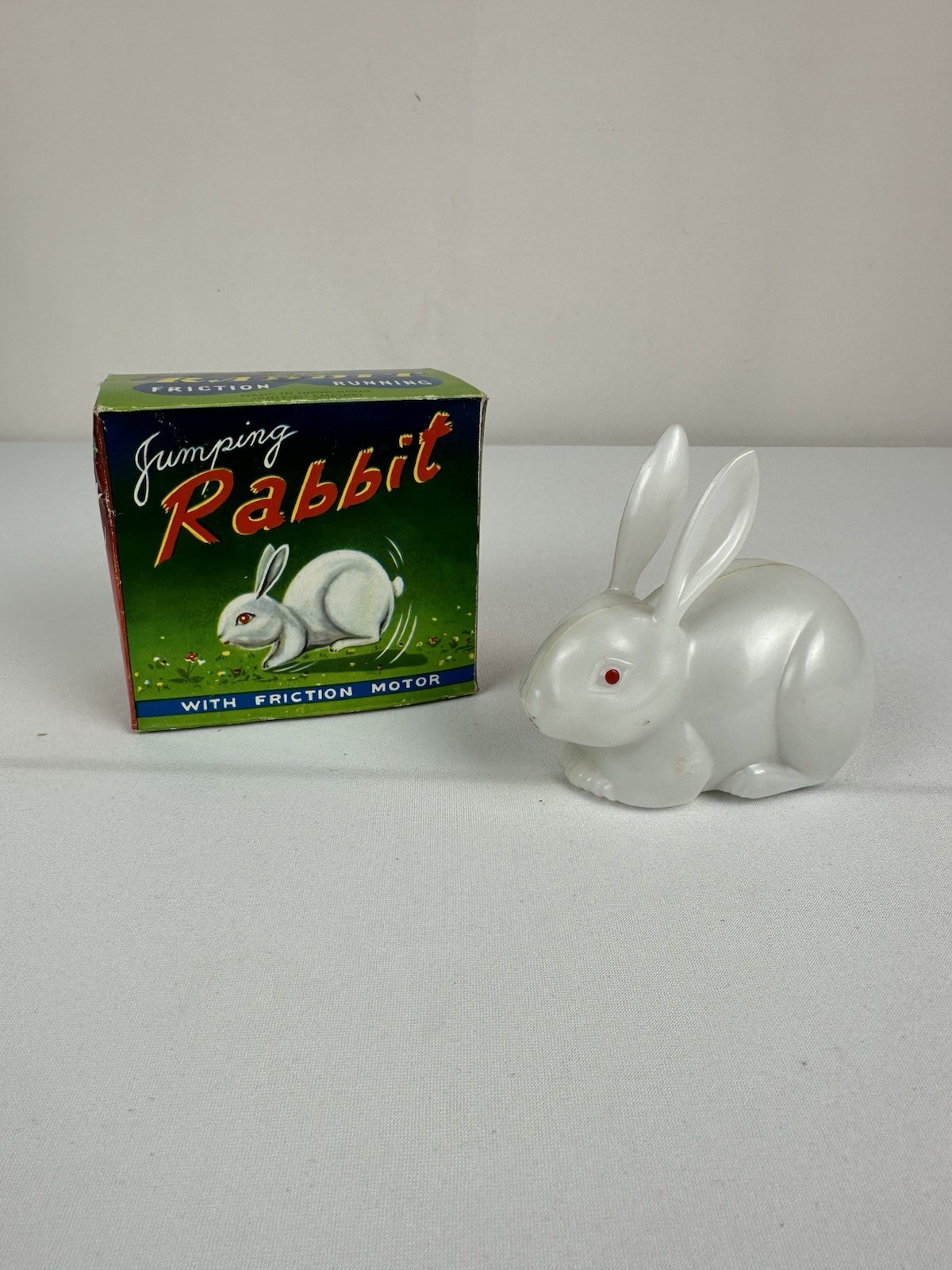 Vtg Jumping Easter Rabbit Bunny Original BOX works Japan Vtg Jumping Easter Rabbit Bunny Original BOX works Japan