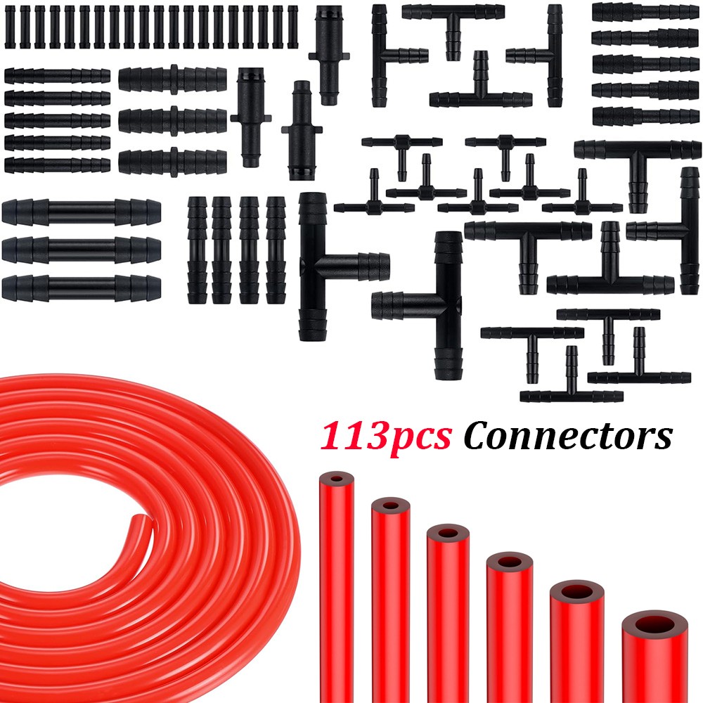 6Pcs 5Ft Engine Vacuum Line Silicone Hose Kit W/113pcs Connectors Set For Lexus