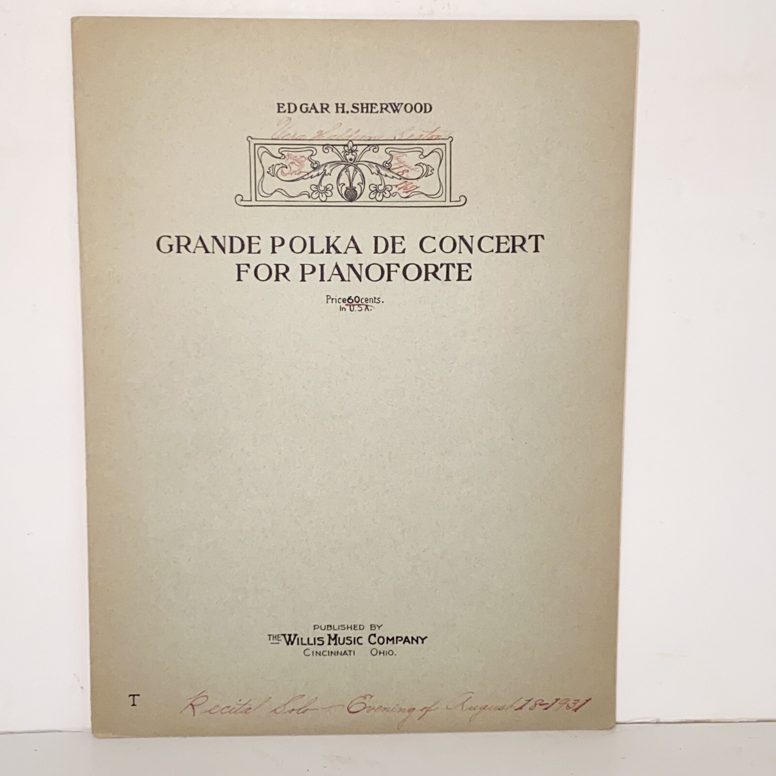 Antique 1910 Grande Polka De Concert Piano Sheet Music by Edgar H Sherwood Antique 1910 Grande Polka De Concert Piano Sheet Music by Edgar H Sherwood