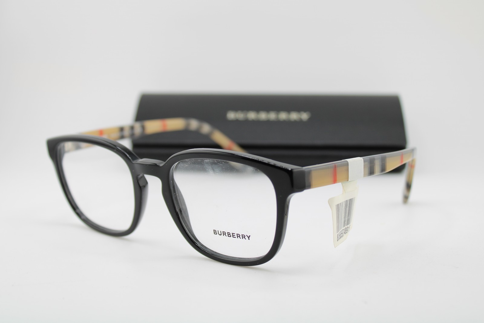 NEW BURBERRY B 2344 3952 BLACK BROWN PRINT RED GREY AUTHENTIC EYEGLASSES 53-20 NEW BURBERRY B 2344 3952 BLACK BROWN PRINT RED GREY AUTHENTIC EYEGLASSES 53-20