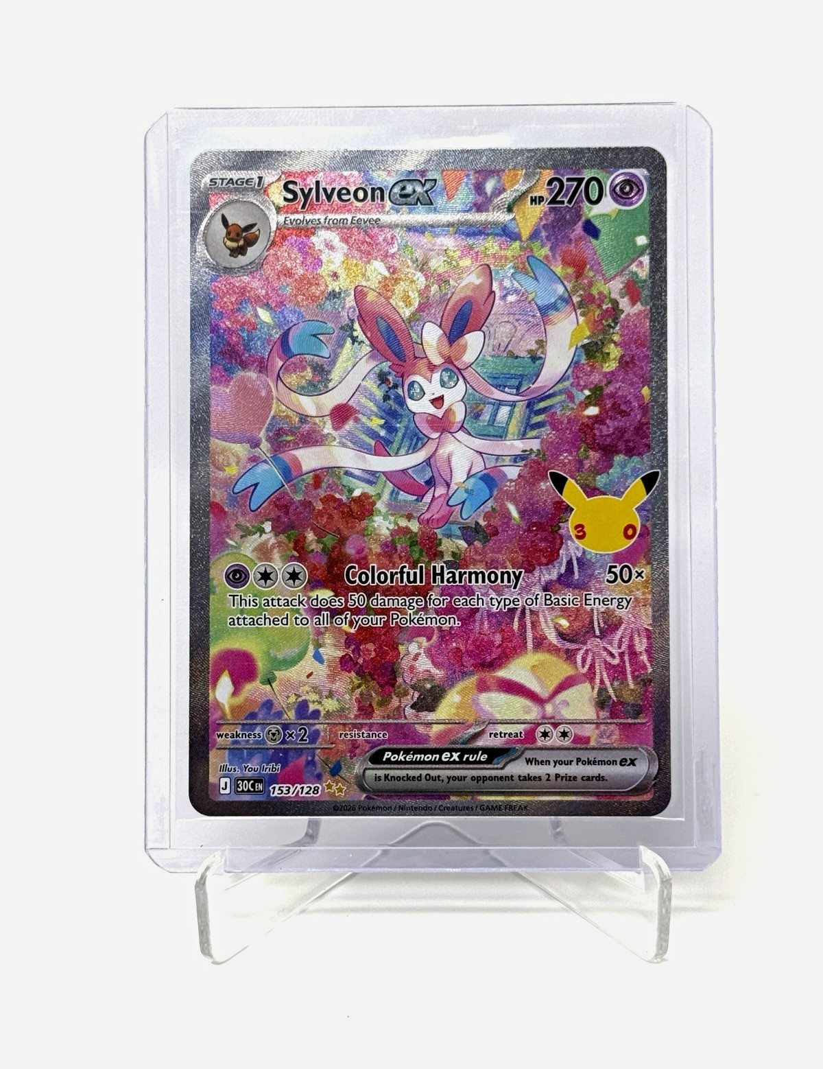 Sylveon EX 153/128 SIR 2026 Pokemon 30th Anniversary NM