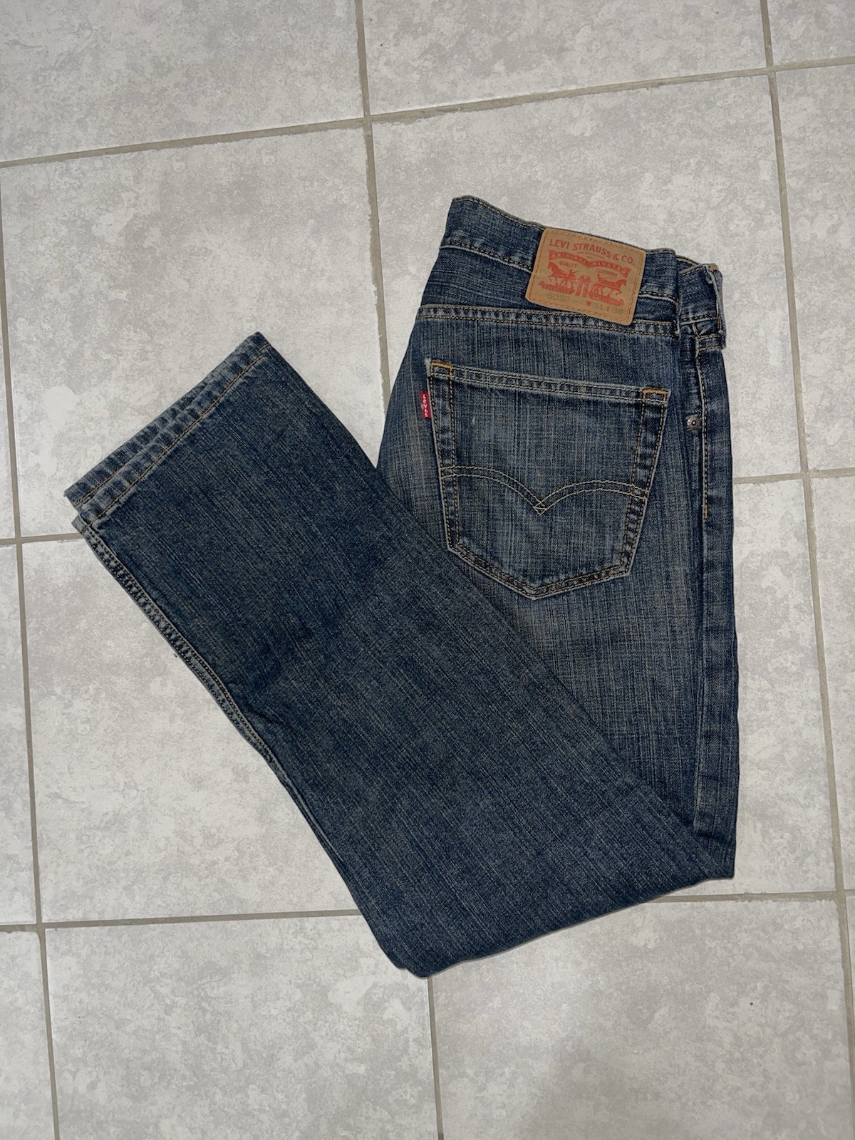 RARE Y2K Levi\'s 505 Straight Jeans Men\'s 31x30 Dark Wash