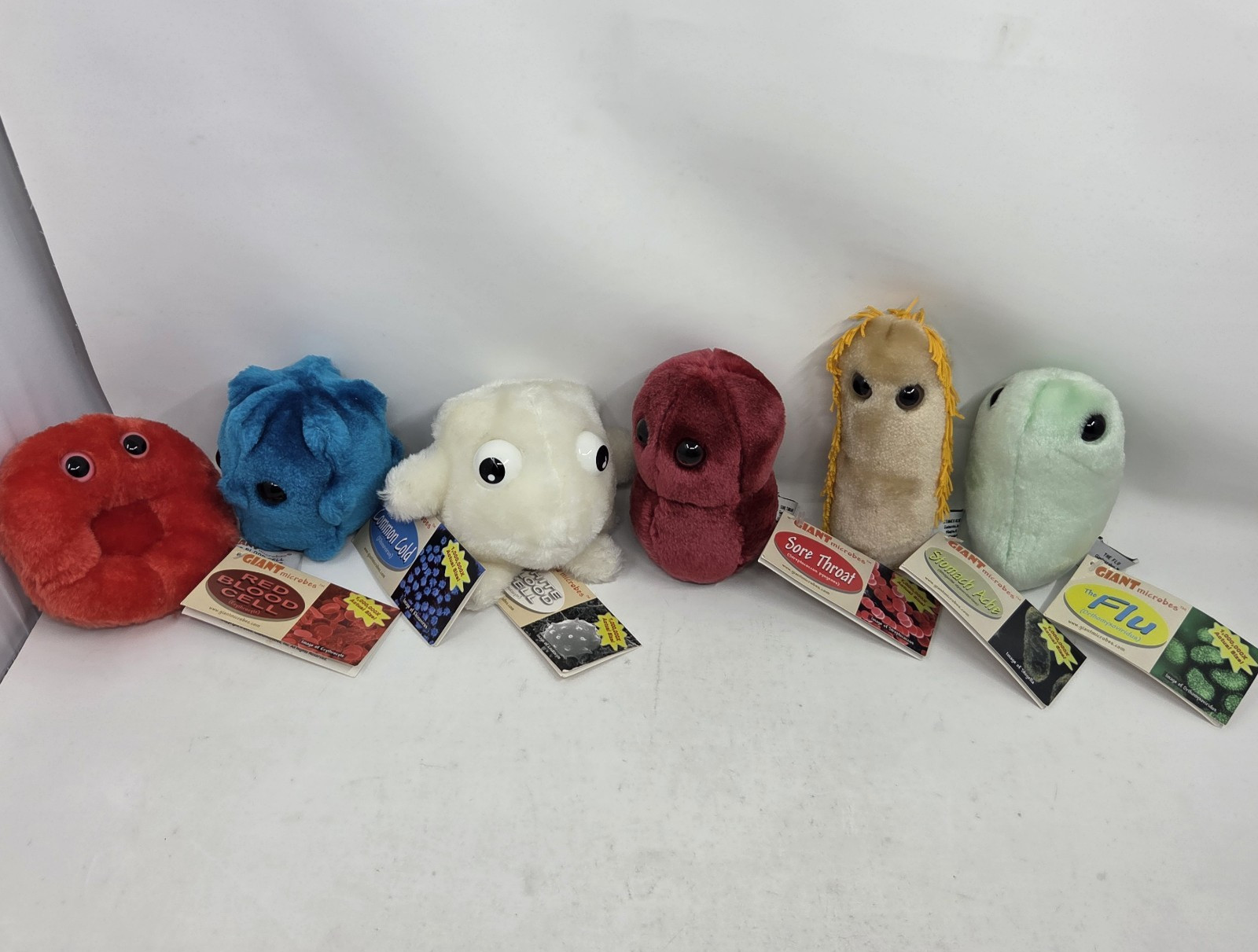 VINTAGE Giant Microbes Plush Toys Lot 6 Germs Sickness Body Cells NWT