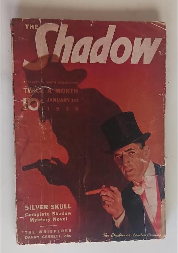 VINTAGE SHADOW PULP JAN 1 1939 SILVER SKULL WALTER GIBSON WHISPERER REPAIRS