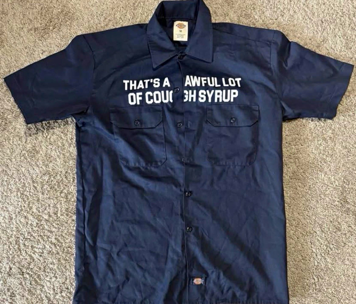 Dickies Men's Navy (Awful lot of cough syrup) shirt+pants