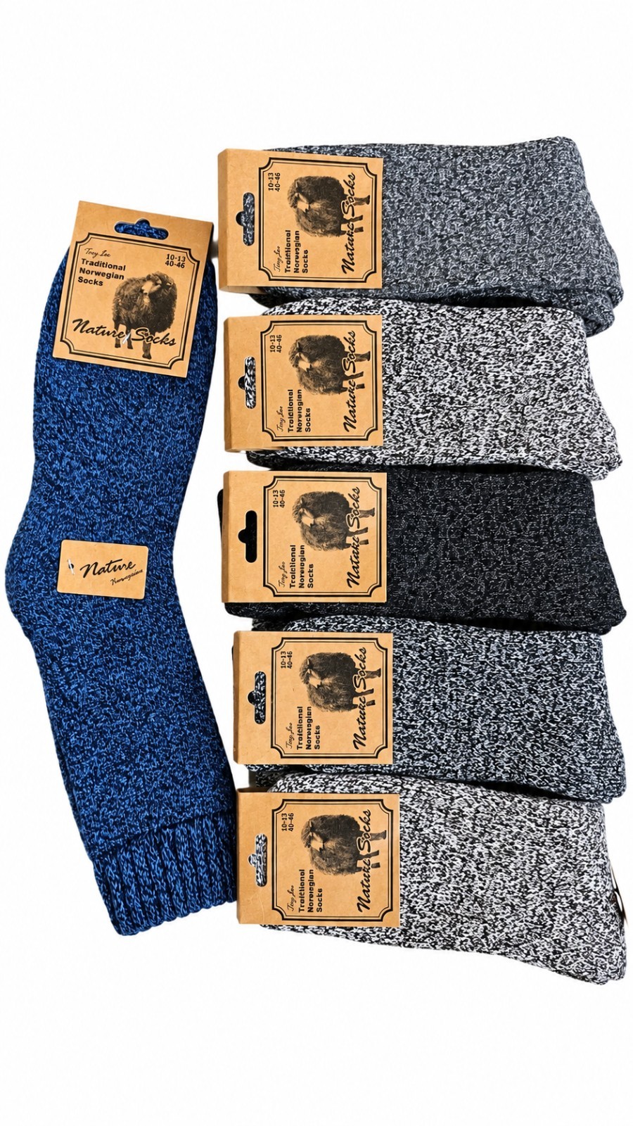 6 Pairs Mens Warm Winter Crew Thermal Alpaca Fleece Wool Socks Size 10-13