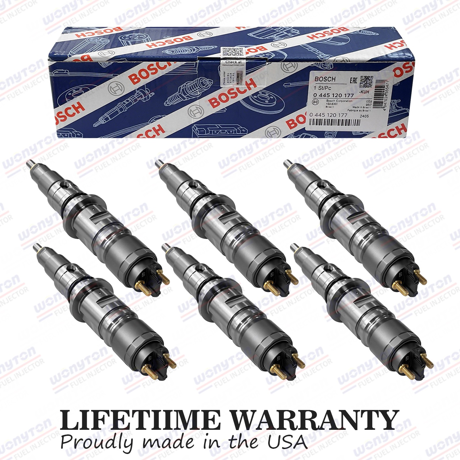 6Pcs Fuel Injectors 0445120177 5254261 Fit For QSB4.5L QSB6.7L ISB6.7L Engine