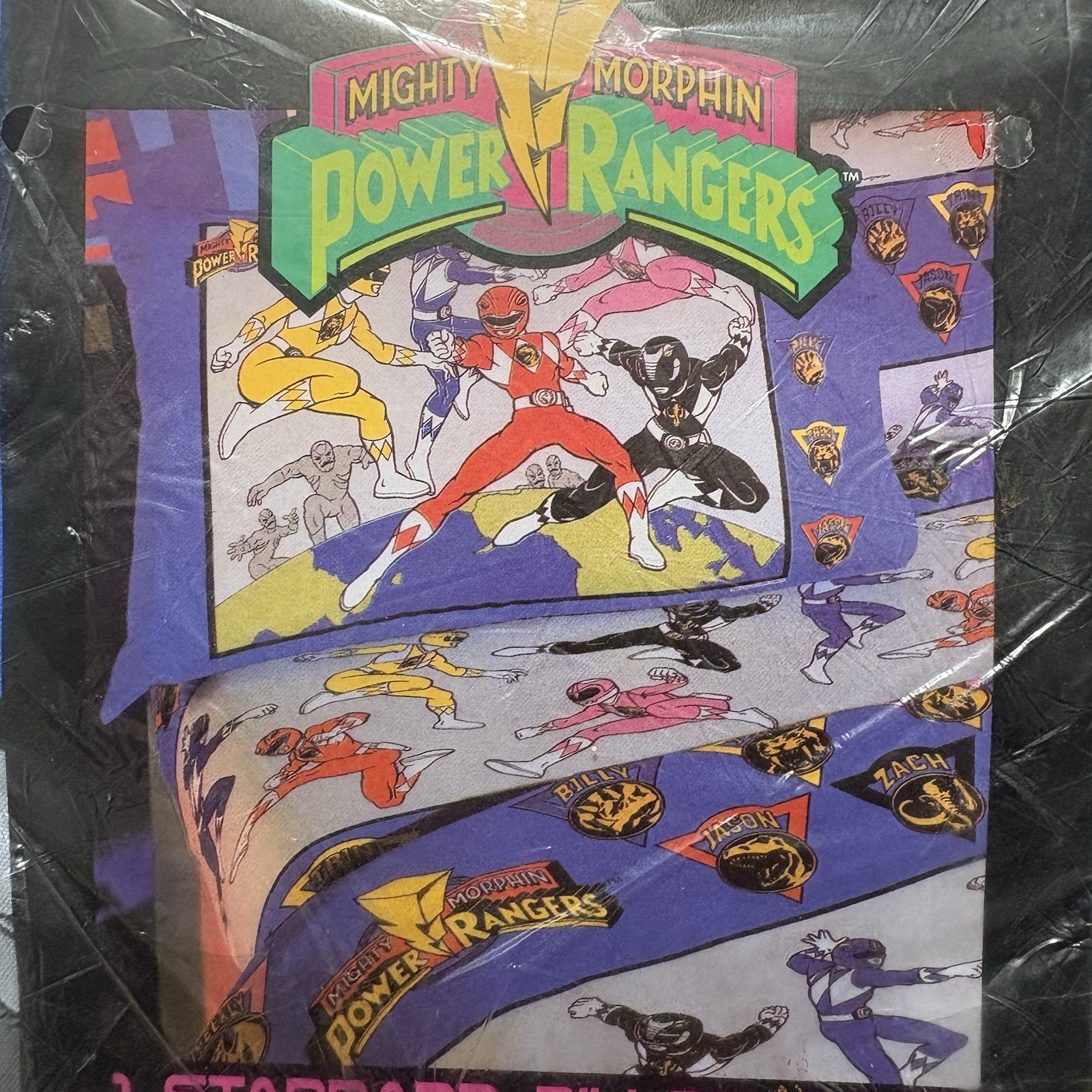 Vintage 1994 Mighty Morphin Power Rangers Standard Pillowcase (1)