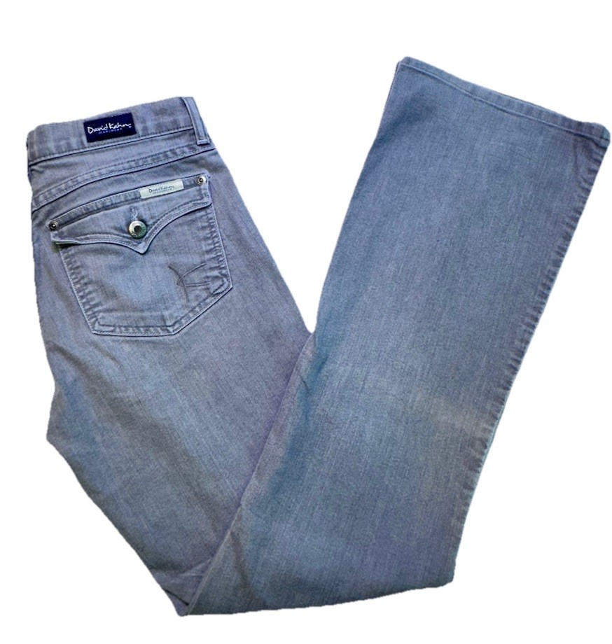 David Kahn Jeanswear Nikki Grey Flare Bootcut Jeans Size 28 Made in USA Vintage