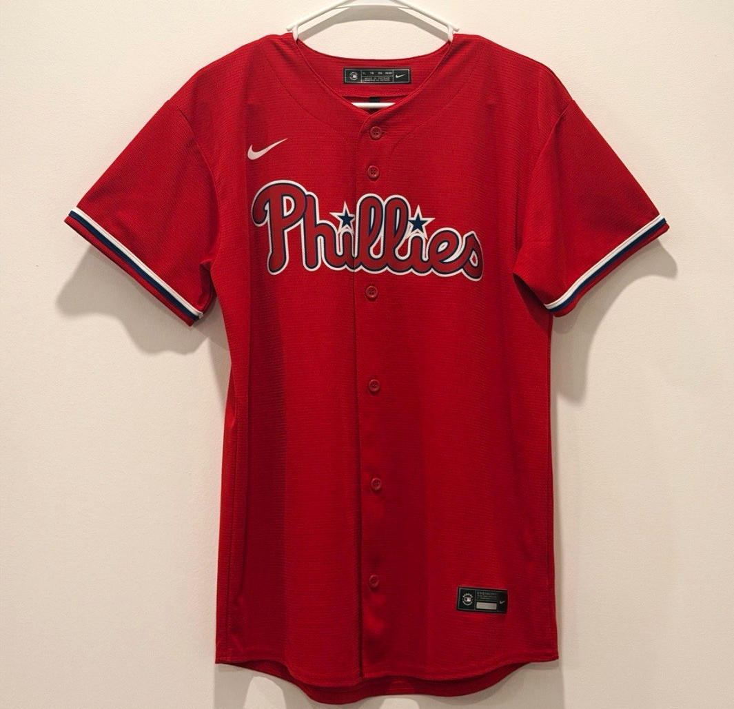 Nike Philadelphia Phillies Bryce Harper #3 Red MLB Baseball Jersey, Size YouthXL Nike Philadelphia Phillies Bryce Harper #3 Red MLB Baseball Jersey, Size YouthXL