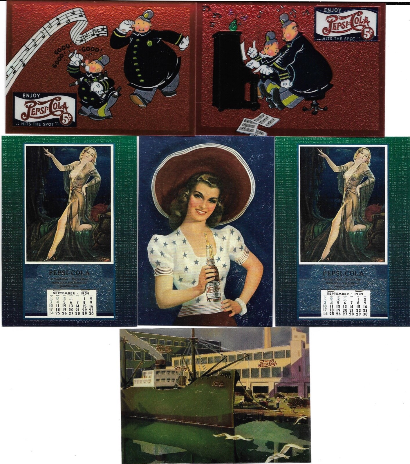 PEPSI COLA - 1994 & 1995 lot of 10 chrome - foil insert cards - PEPSI COLA - 1994 & 1995 lot of 10 chrome - foil insert cards -