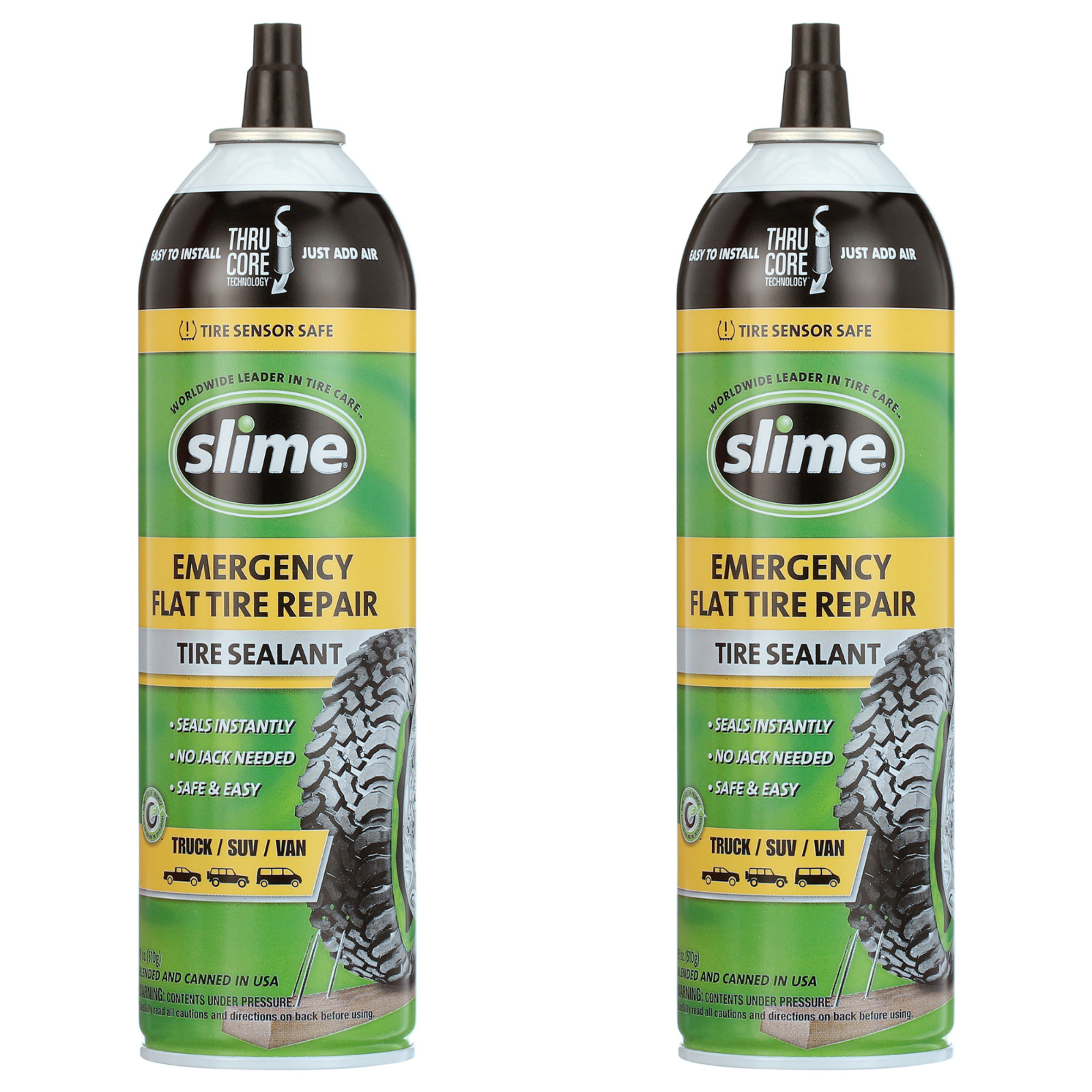 2 Pack Slime Thru-Core Emergency Flat Tire Sealant 18 oz 60187 2 Pack Slime Thru-Core Emergency Flat Tire Sealant 18 oz 60187