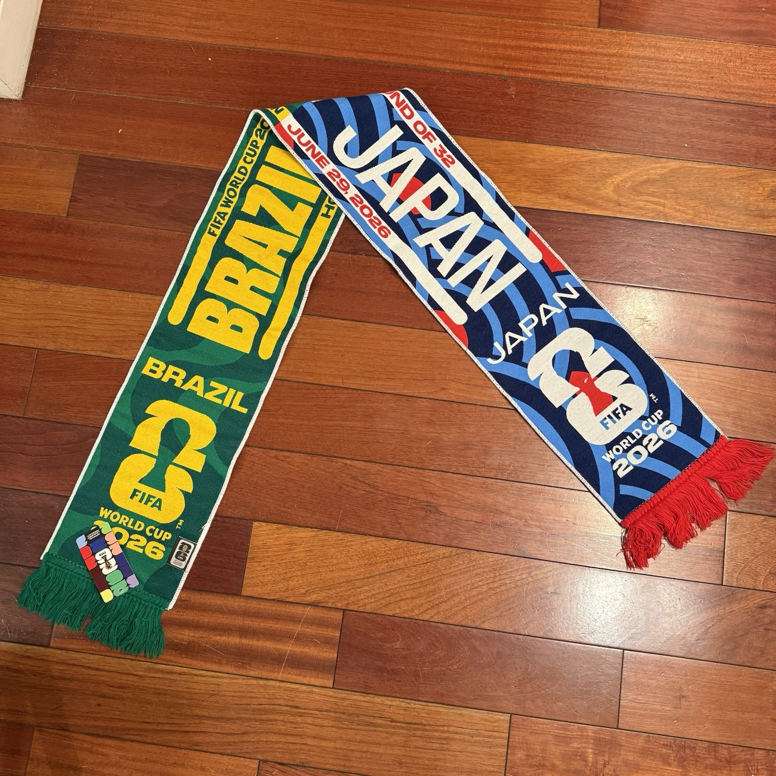 Fifa Authentic 2026 World Cup Brazil vs Japan Match Scarf Round Of 32 NWT