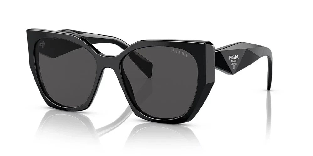 PRADA PR 19ZS 1AB5SO Black Dark Grey Large Women Sunglasses ALL RETAIL PACKAGING