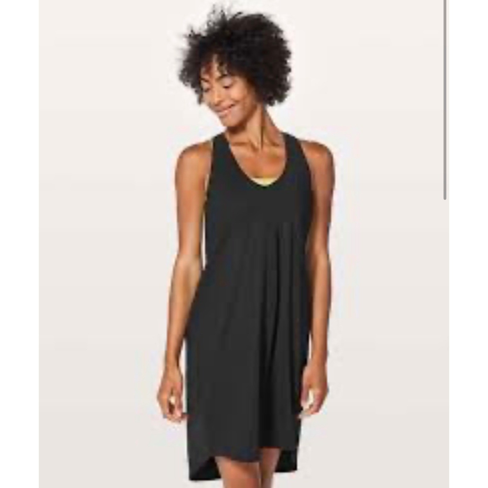 Lululemon Rejuvenate Athletic Dress Womens 6 Black Racerback Draped Open Back